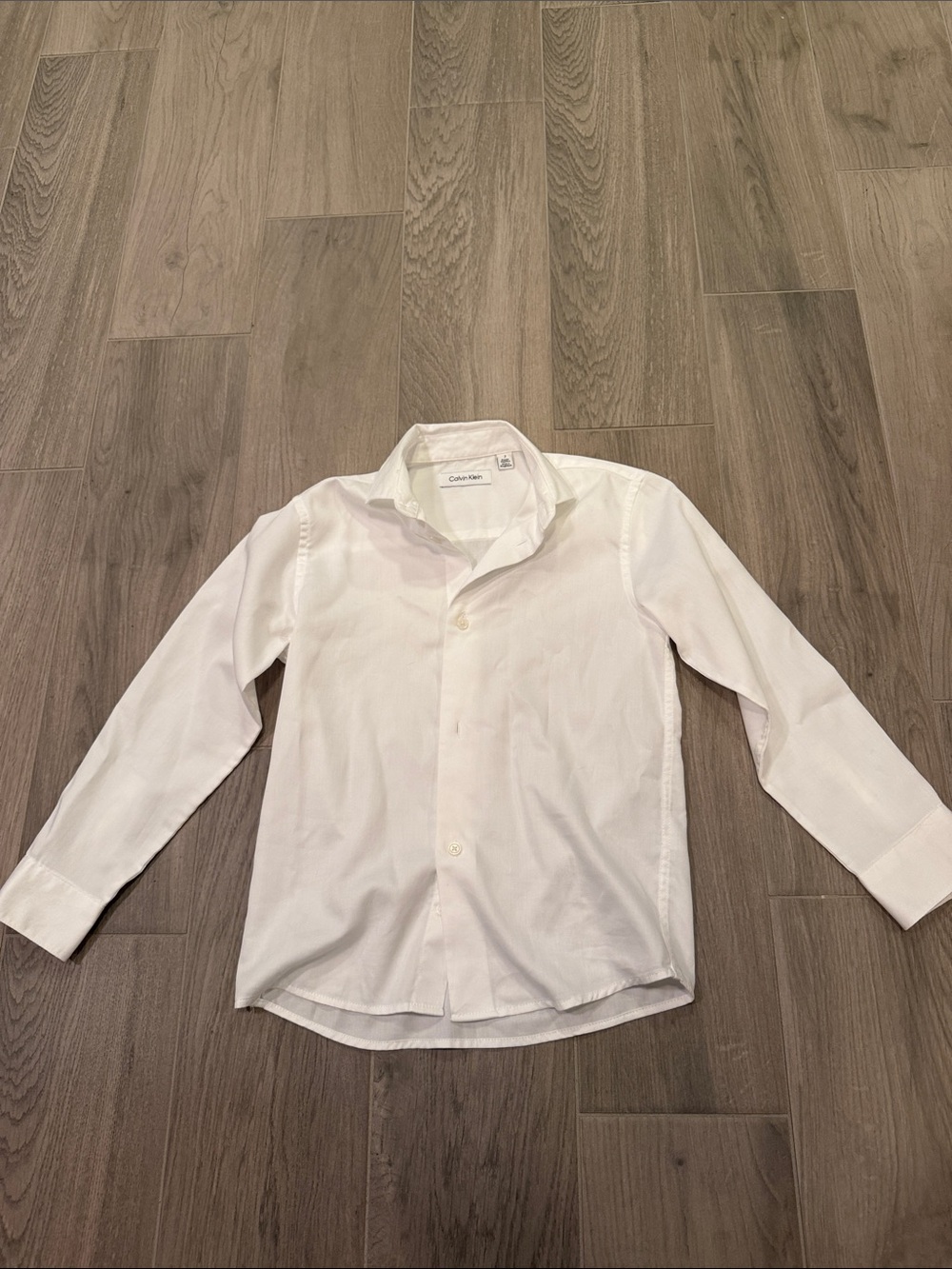 Calvin Klein Boys White Button-Up Dress Shirt Size 7